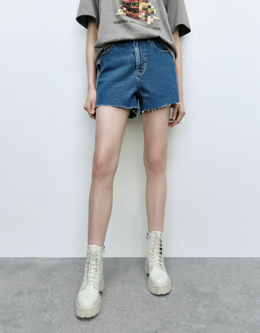 Raw Hem Denim Shorts