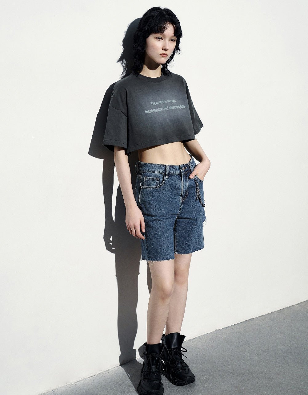 Raw Hem Denim Shorts