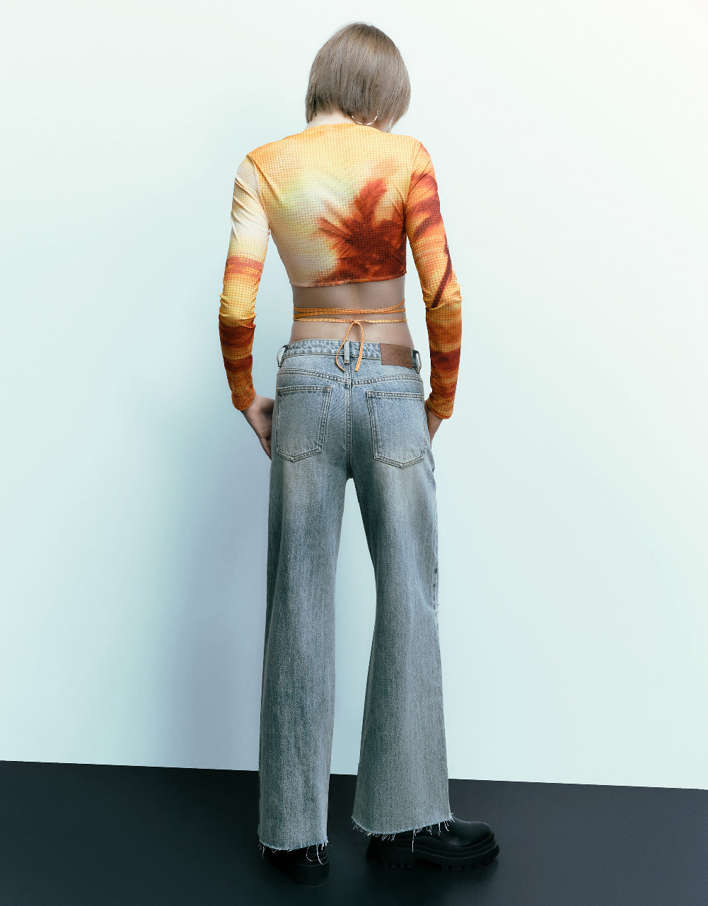 Ripped Wide-Leg Jeans