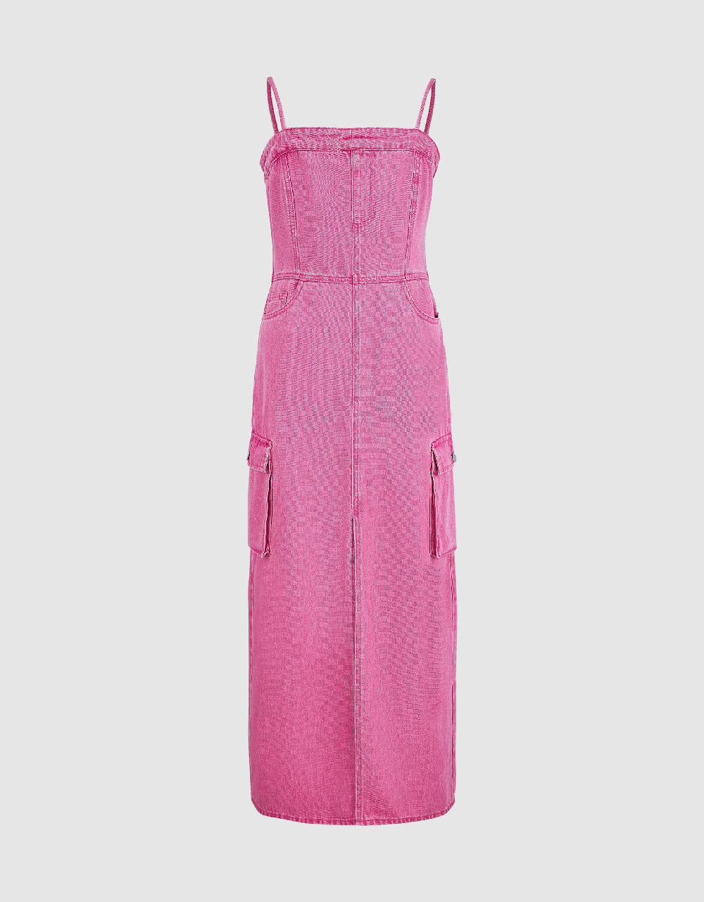 Sleeveless Off-Shoulder Denim Dress