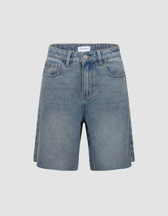 Raw Hem Denim Shorts