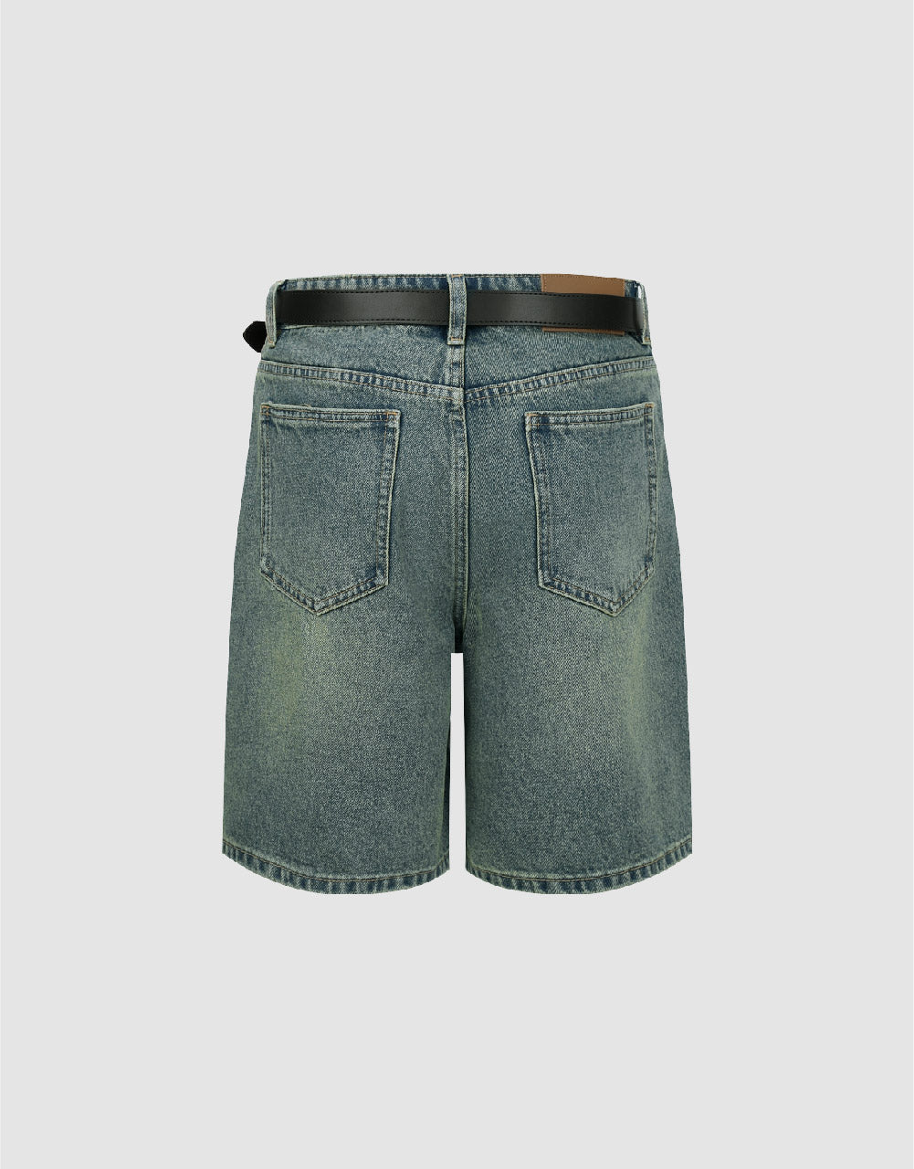 Denim Shorts With Belt