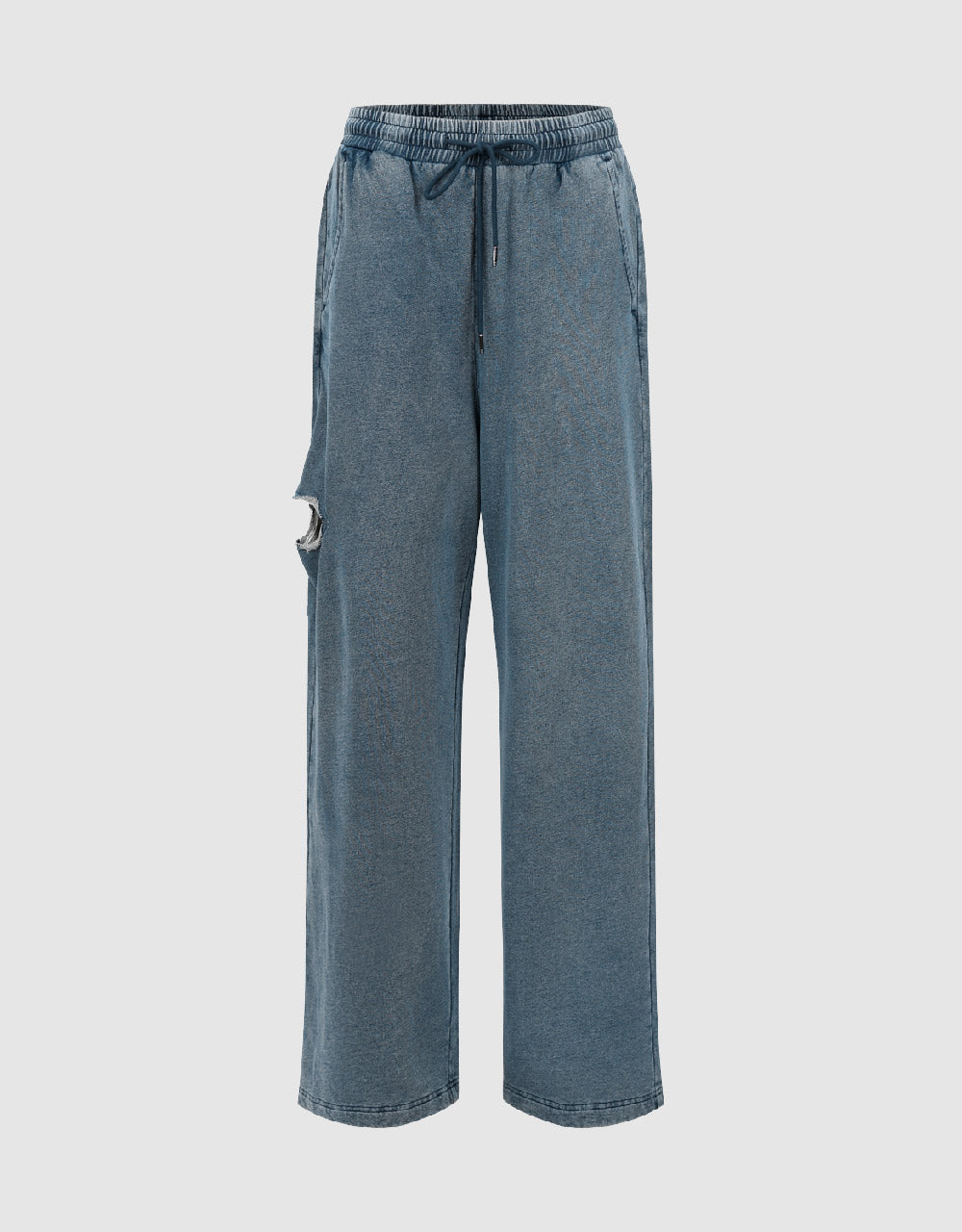 Drawstring Waist Wide-Leg Jeans