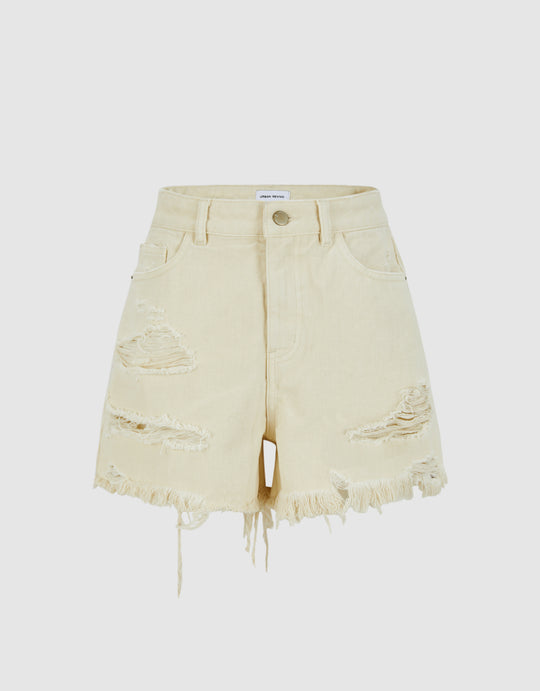 Raw Hem Denim Shorts