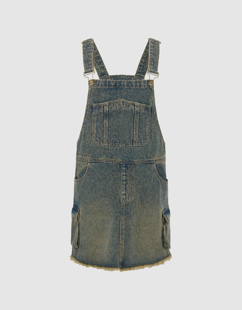 Distressed Raw Hem Denim Dress