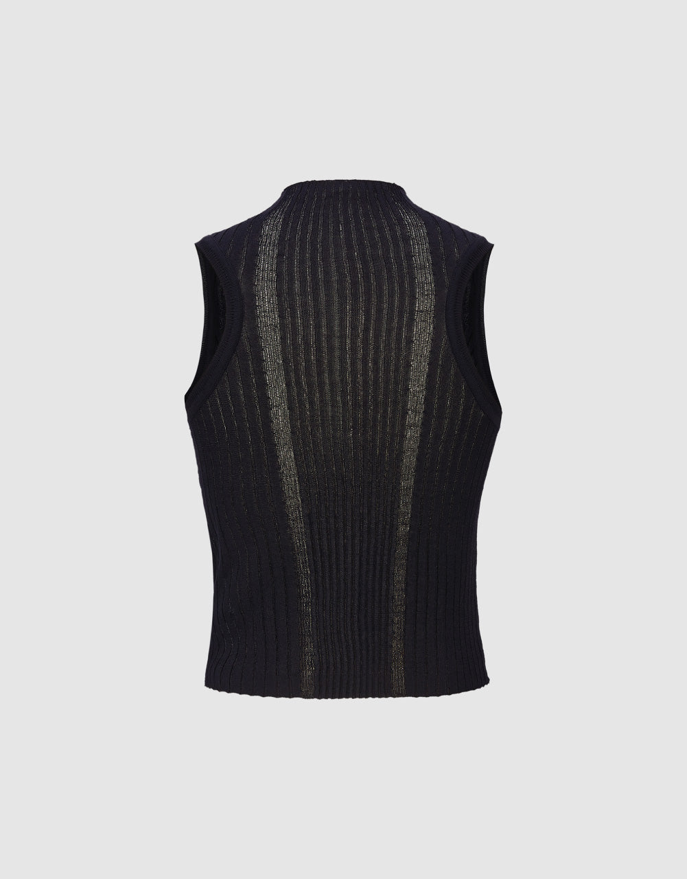 Sleeveless Stand Collar Knitted Top