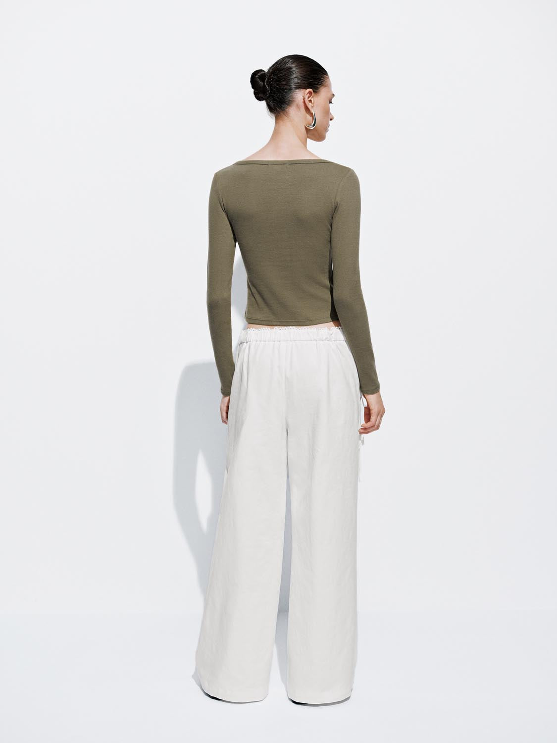 Button-Top Scoop Neck T-Shirt