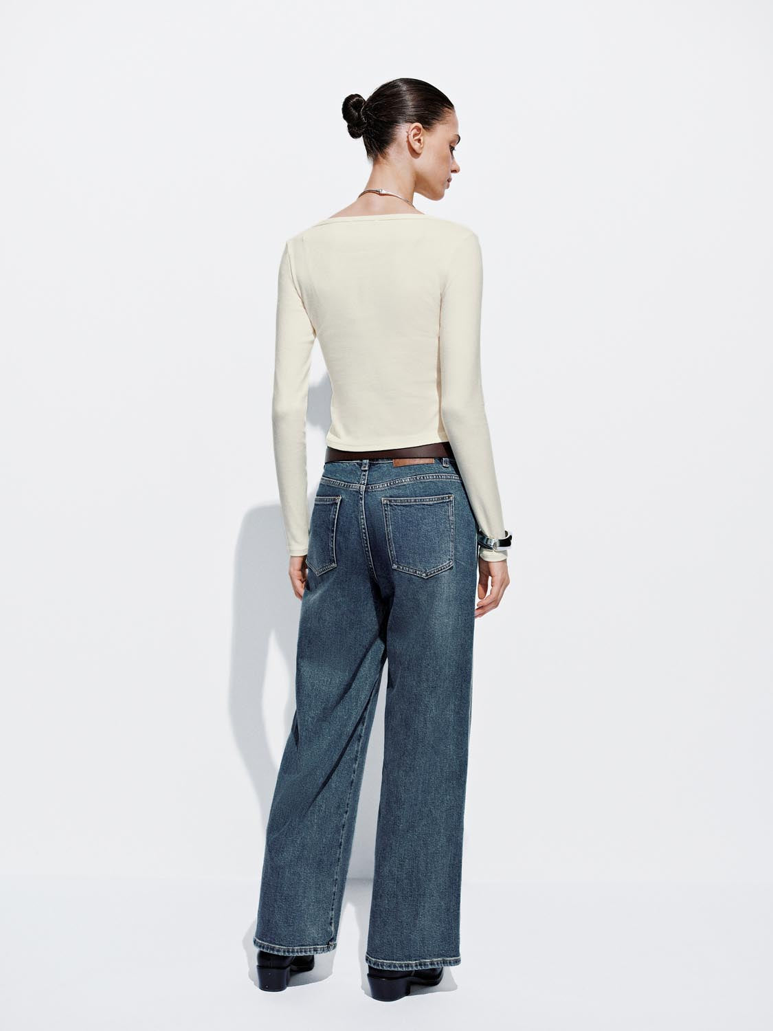 Button-Top Scoop Neck T-Shirt