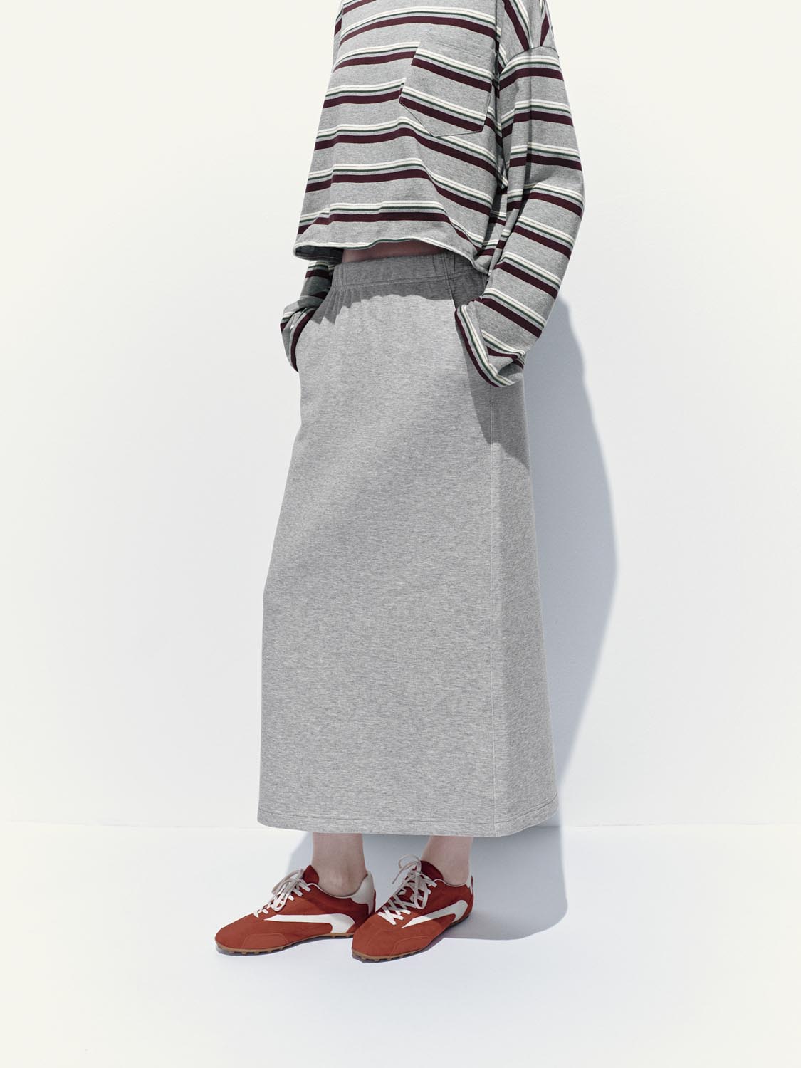 Pull On Straight Midi Skirts