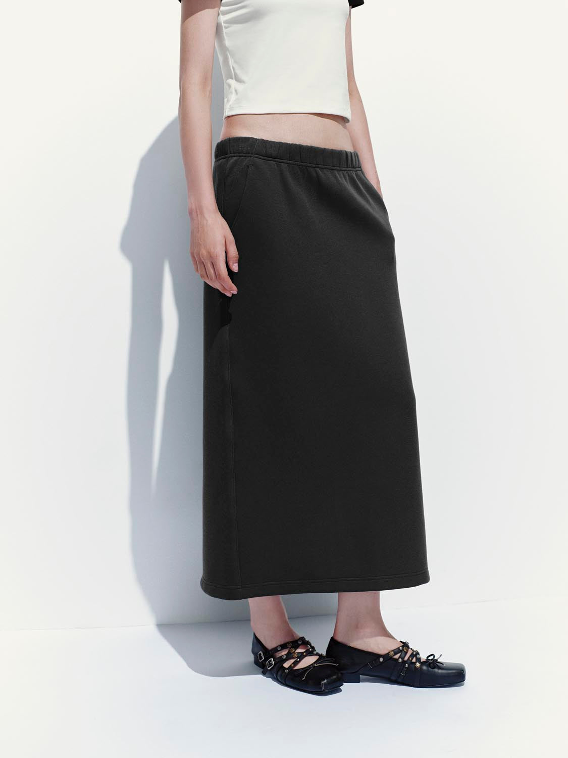 Pull On Straight Midi Skirts