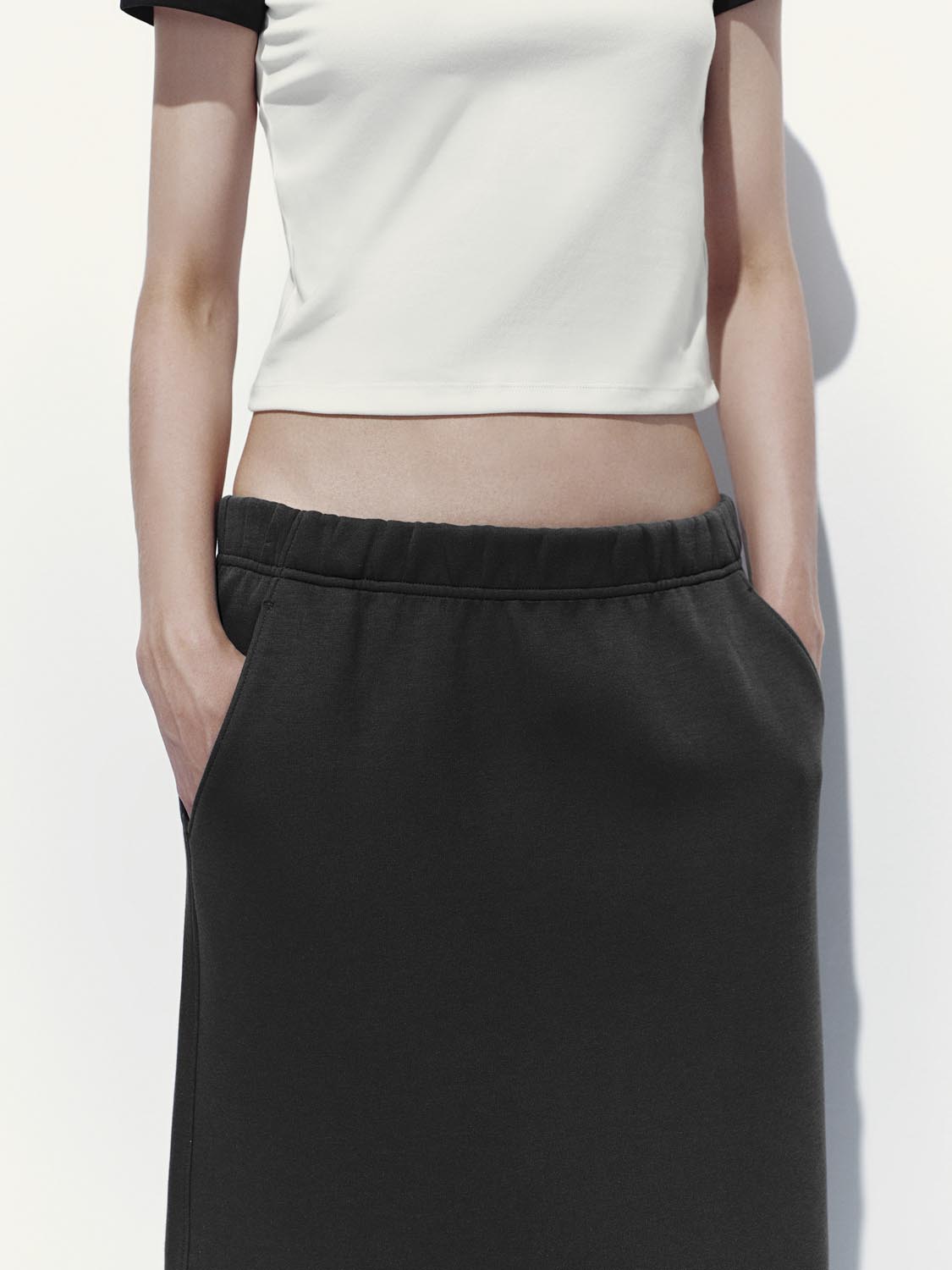 Pull On Straight Midi Skirts