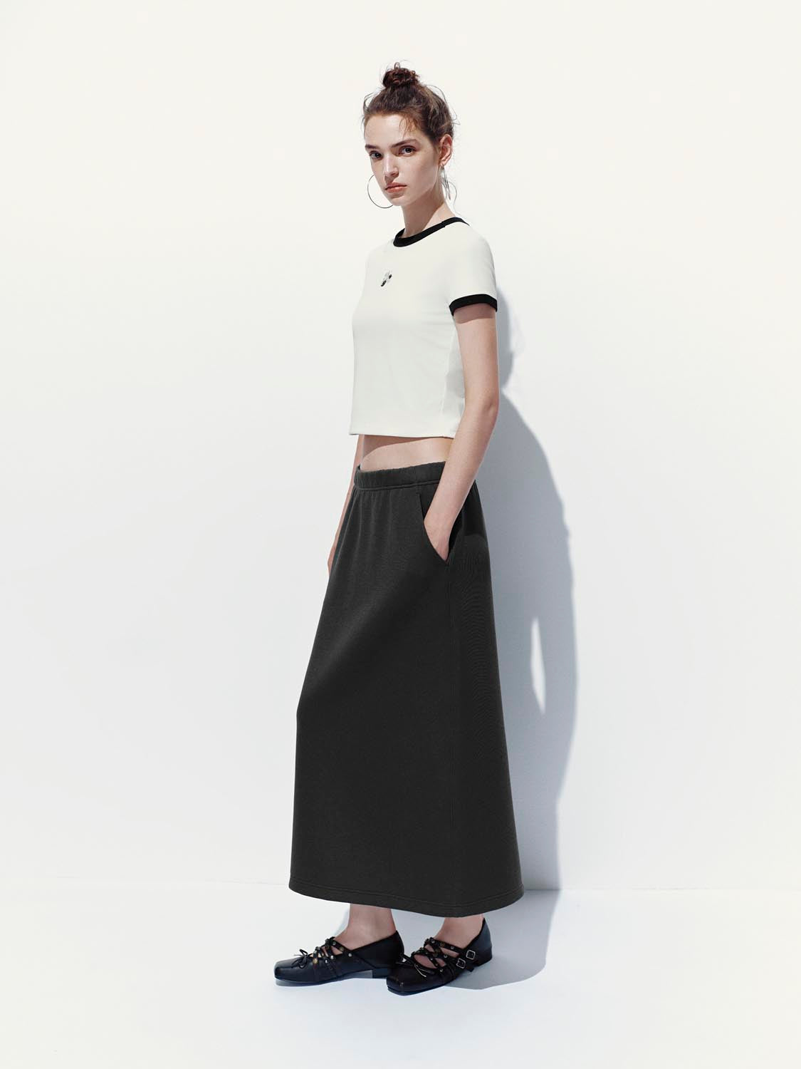 Pull On Straight Midi Skirts