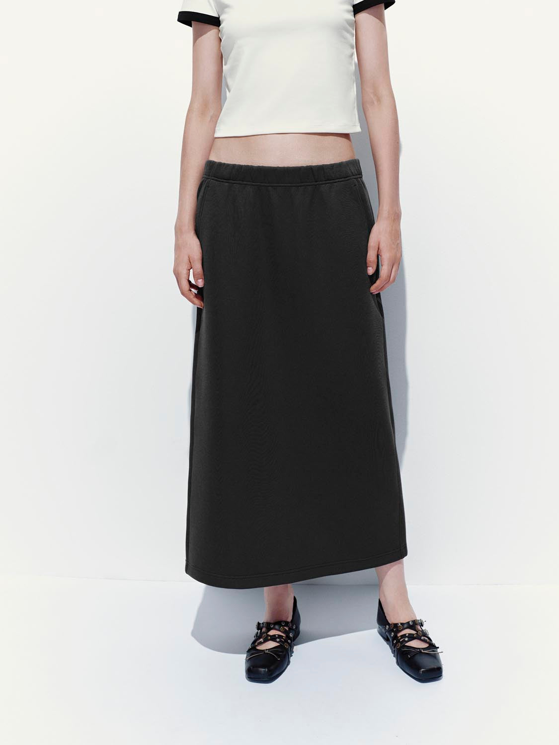 Pull On Straight Midi Skirts