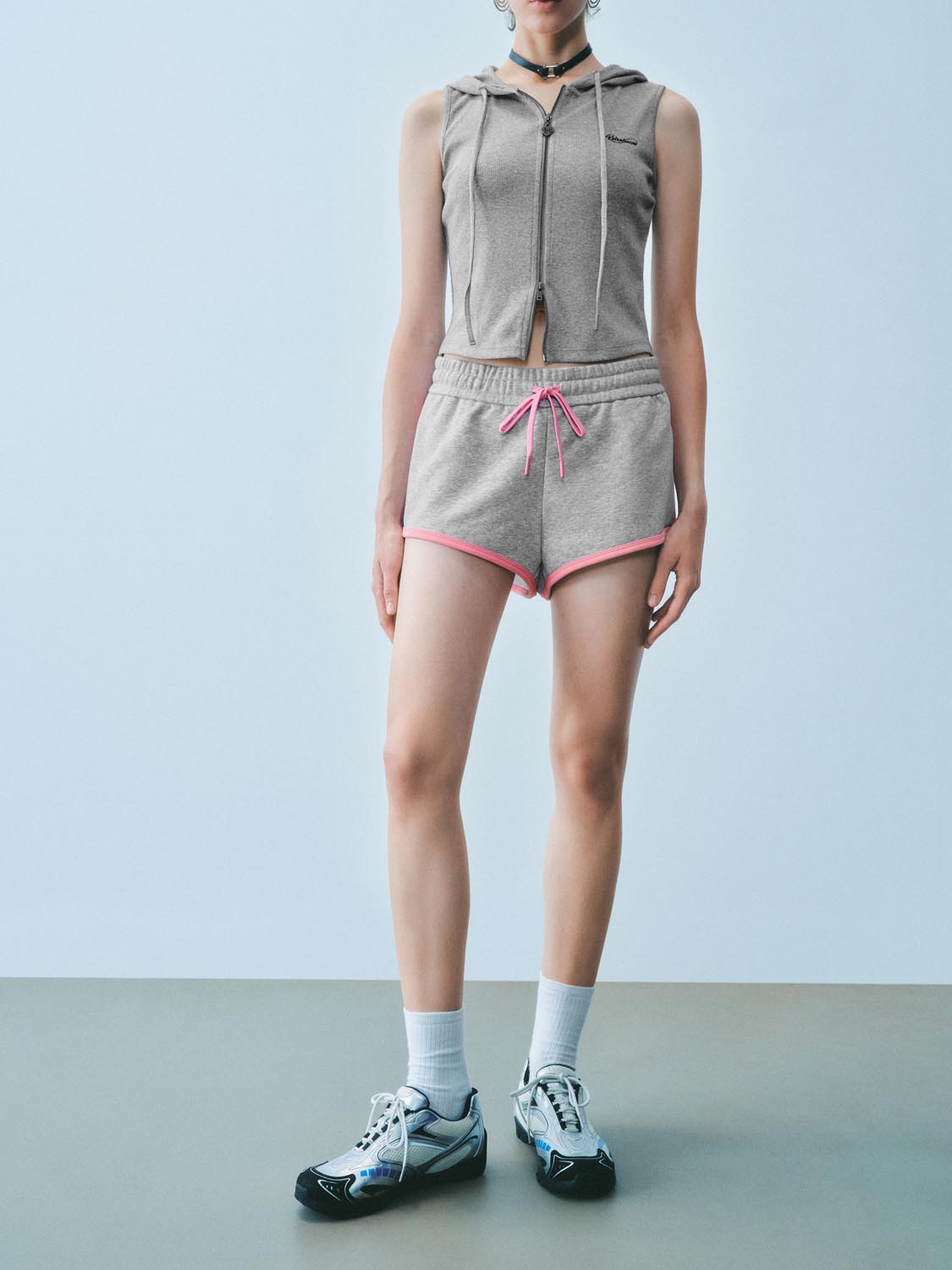 Contrast Trim Drawstring Shorts