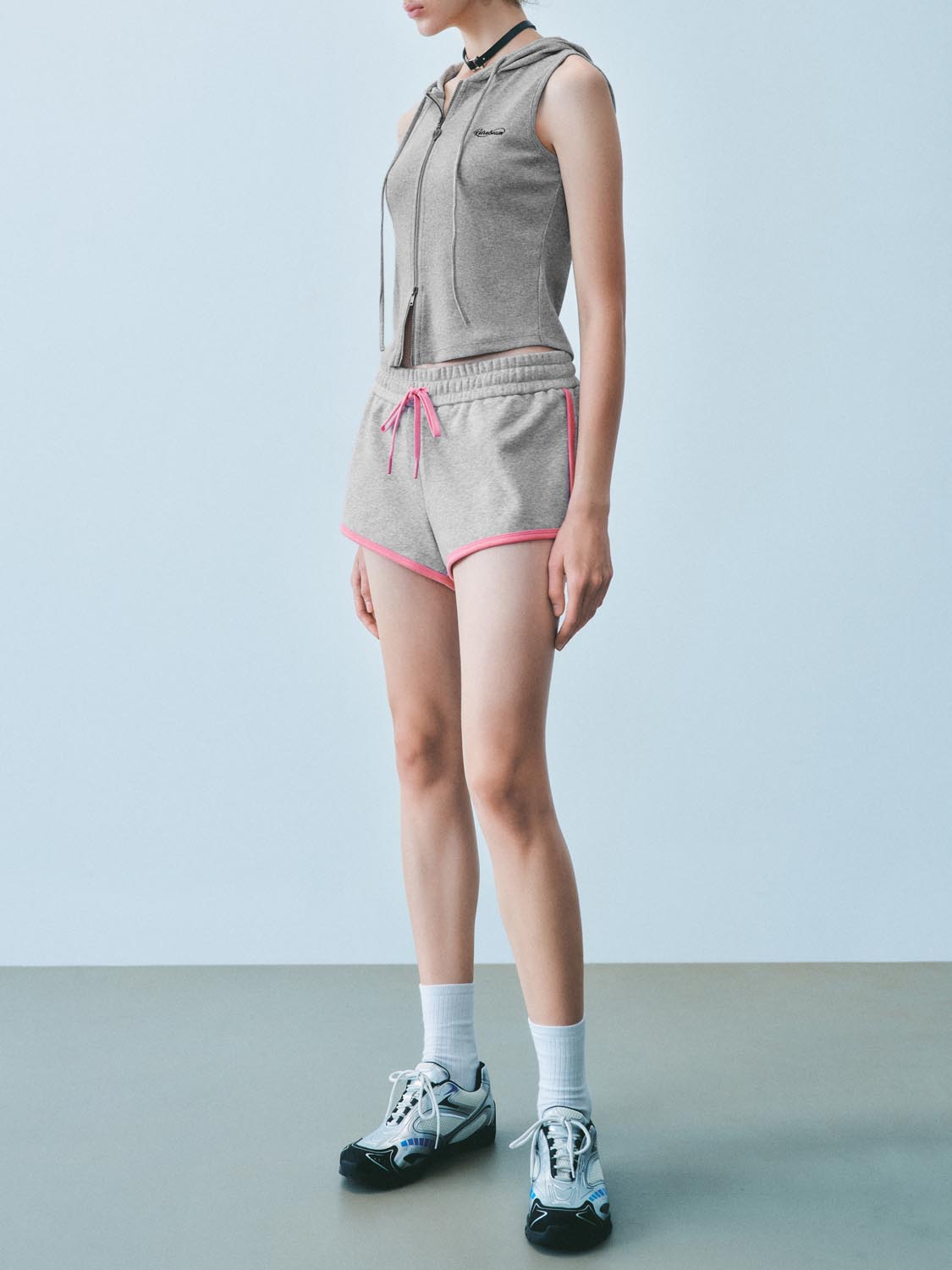 Contrast Trim Drawstring Shorts