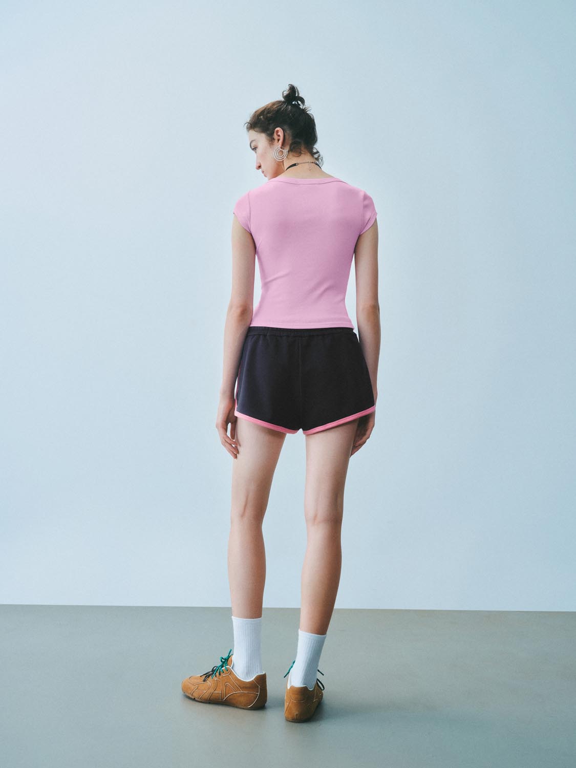 Contrast Trim Drawstring Shorts