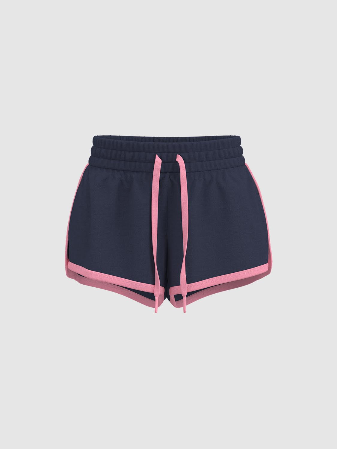 Contrast Trim Drawstring Shorts