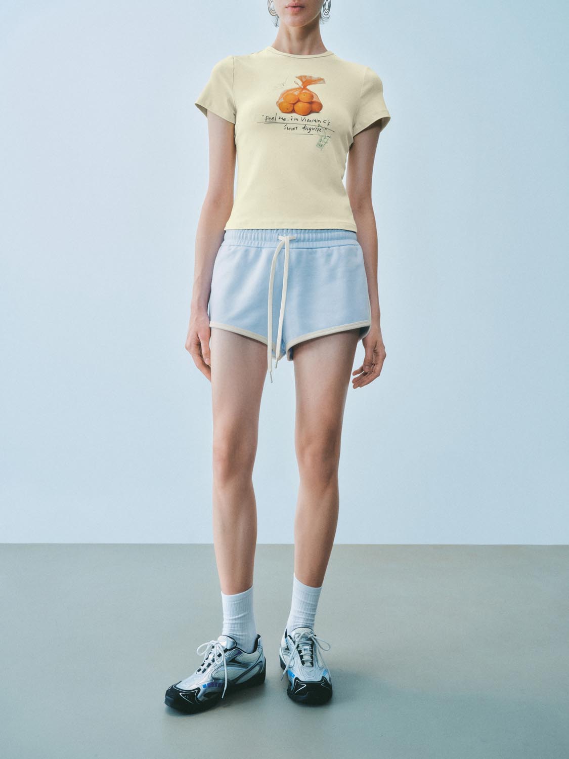 Contrast Trim Drawstring Shorts