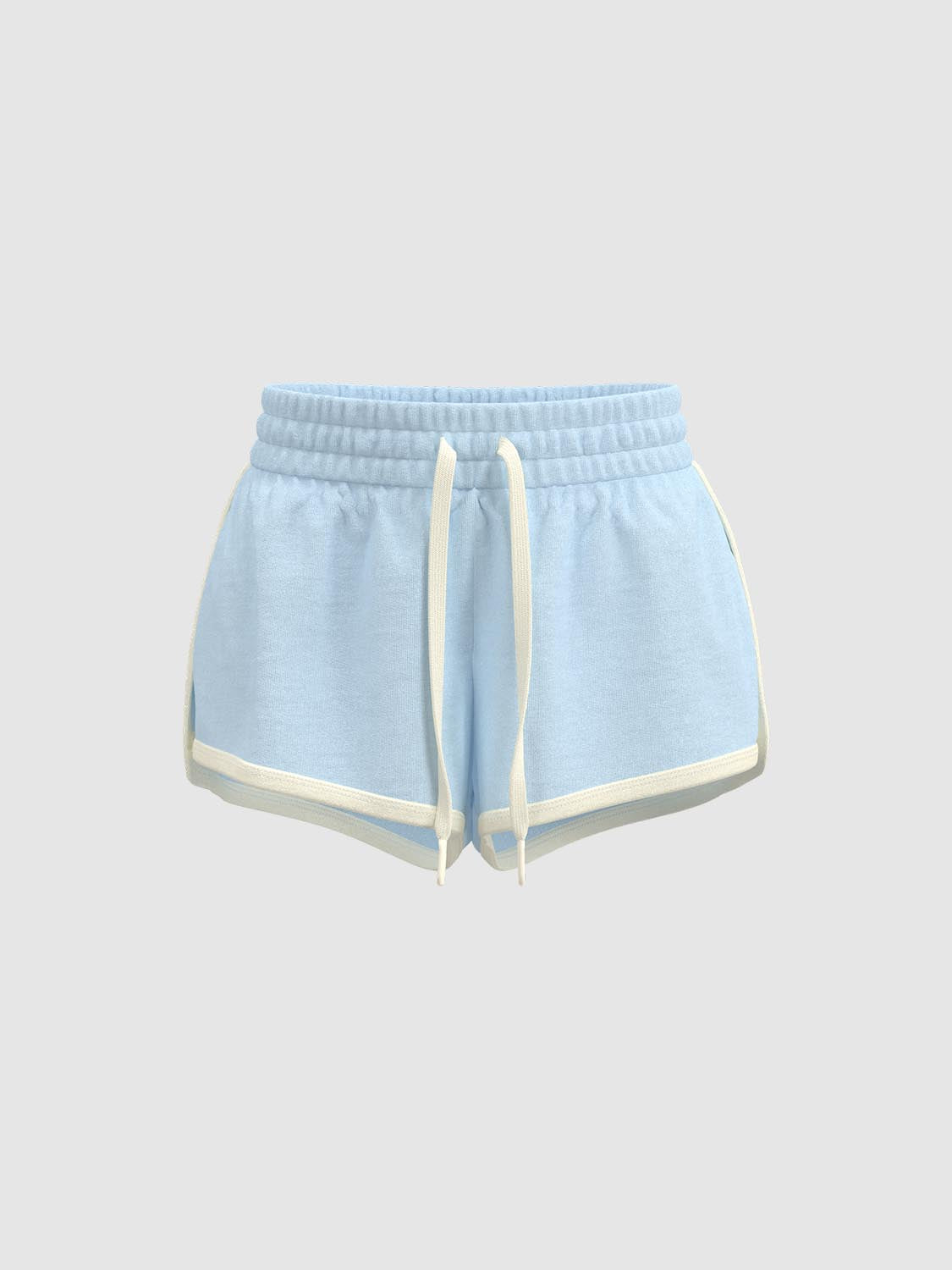 Contrast Trim Drawstring Shorts