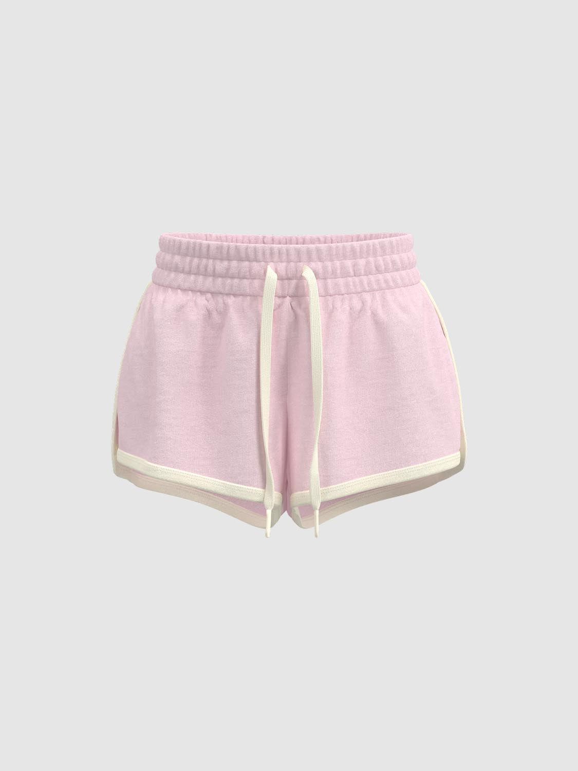 Contrast Trim Drawstring Shorts