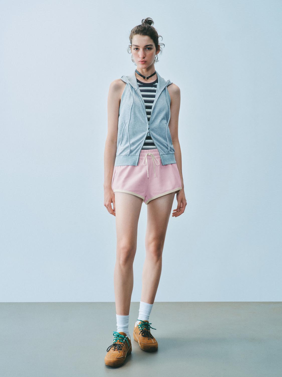 Contrast Trim Drawstring Shorts