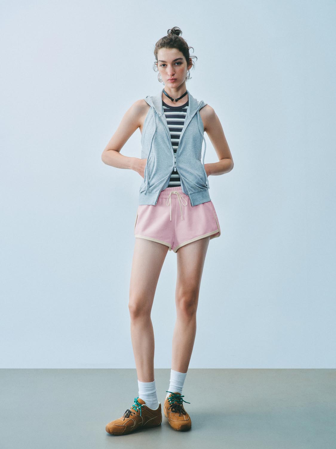 Contrast Trim Drawstring Shorts