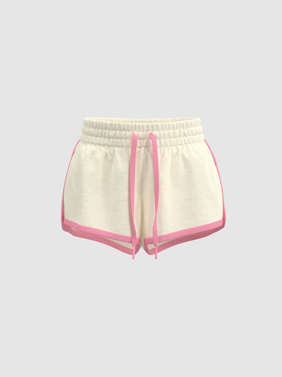 Contrast Trim Drawstring Shorts