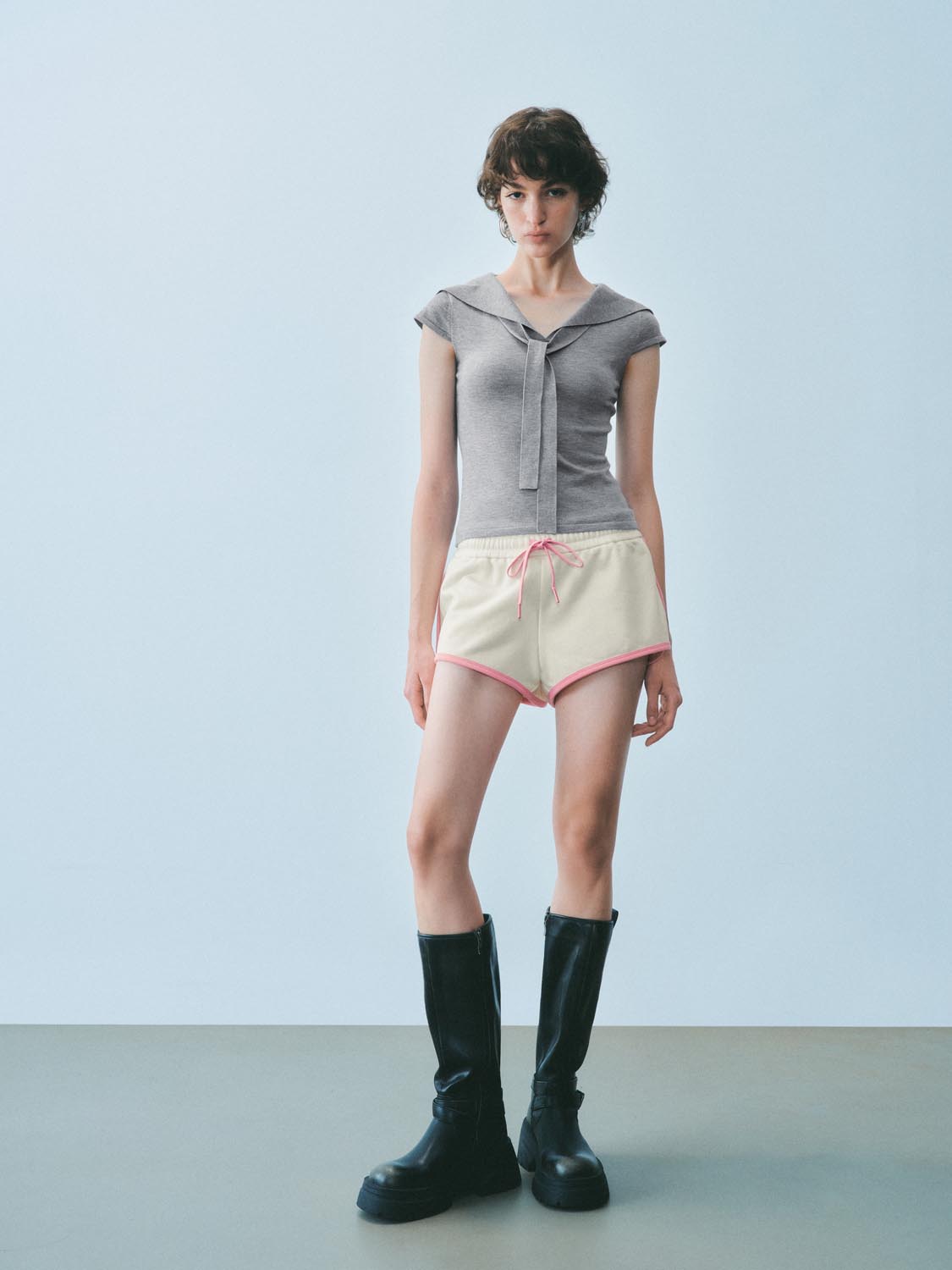 Contrast Trim Drawstring Shorts