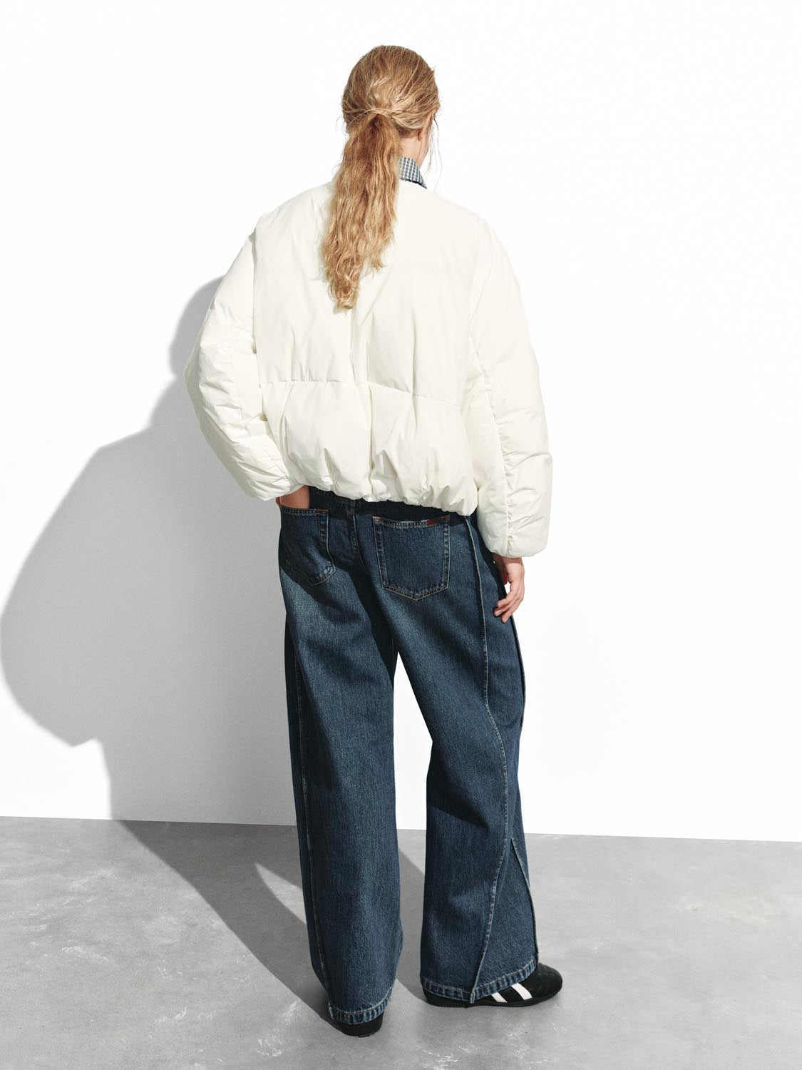 Contrast Collar Padded Jackets