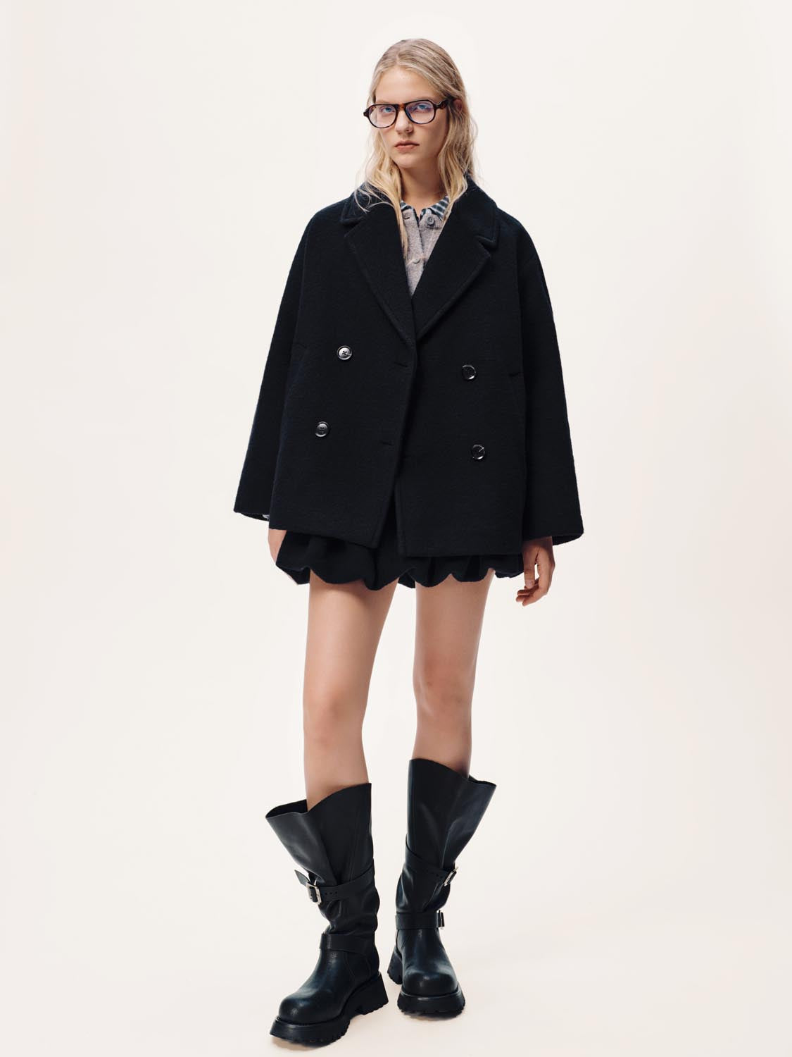 Double Breasted A-Line Coats