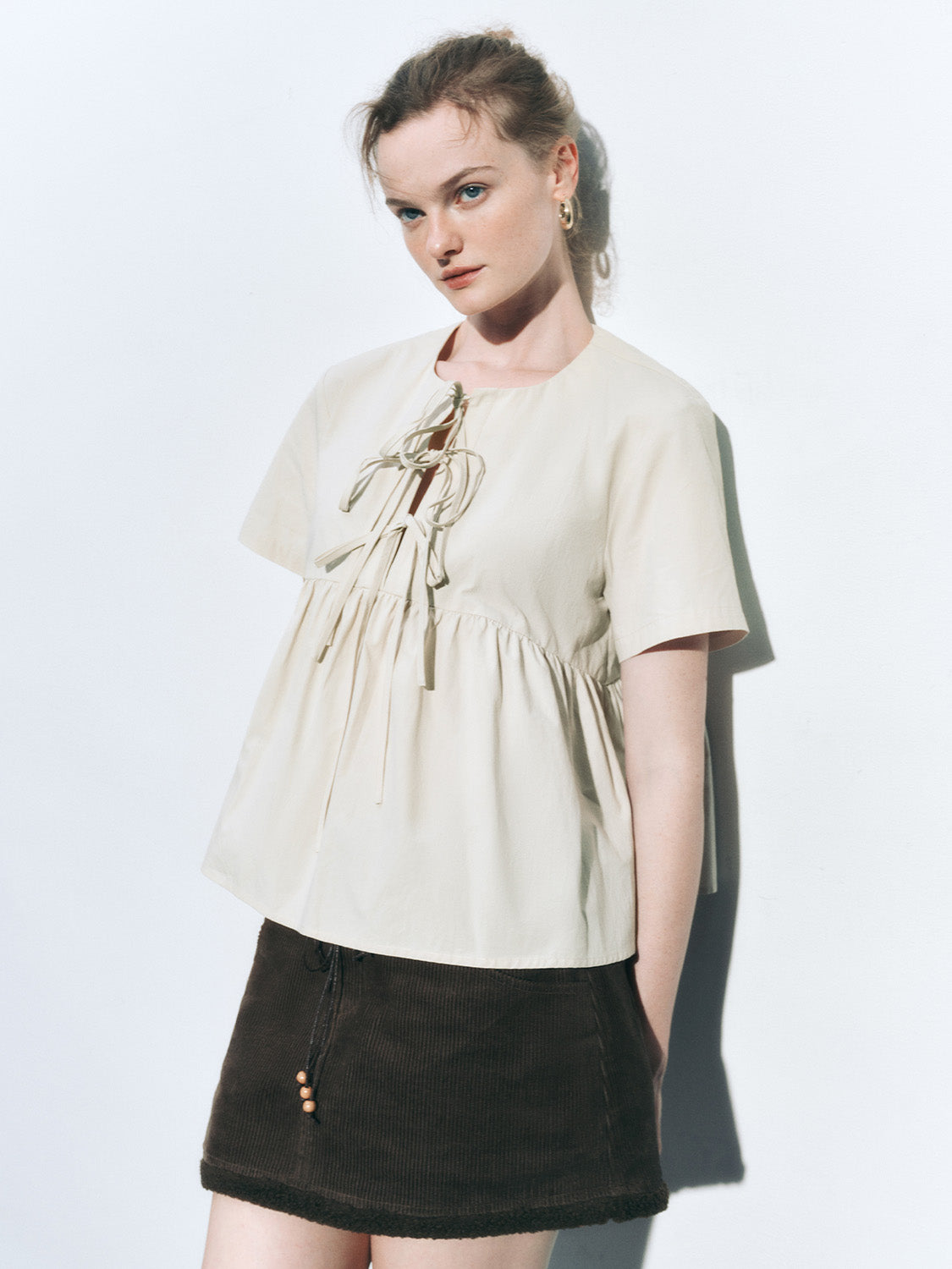 Lace Up Front Overhead Shirt