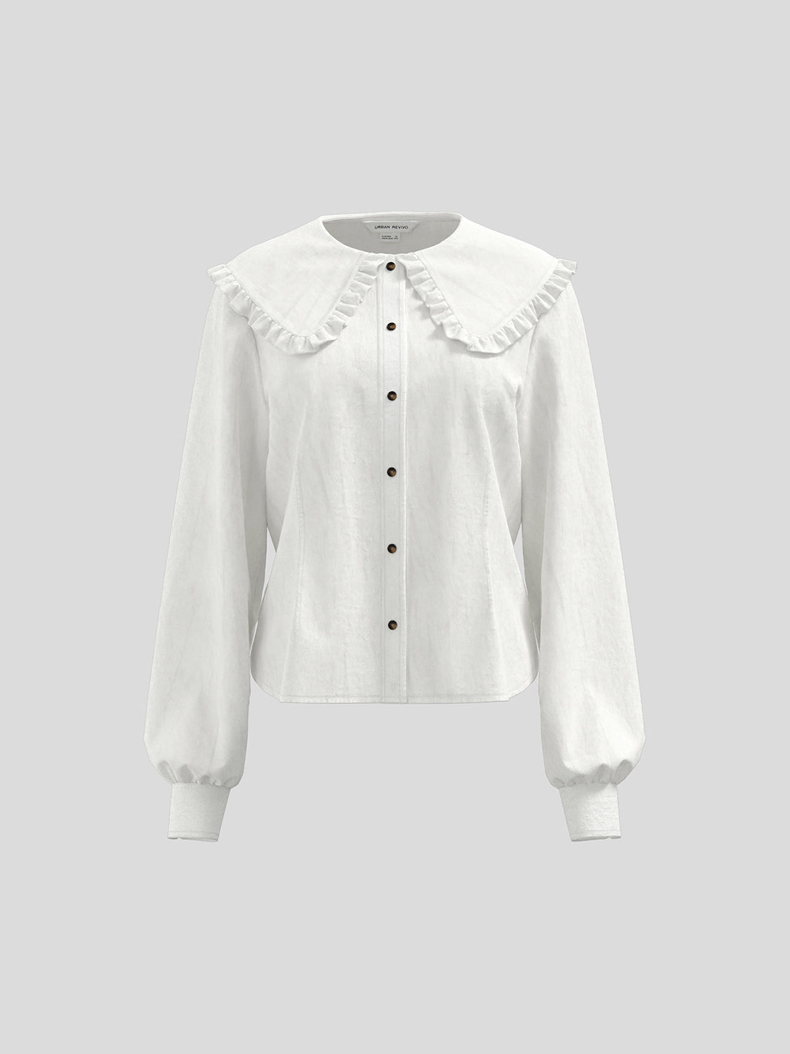 Ruffle Trim Long Sleeve Shirts