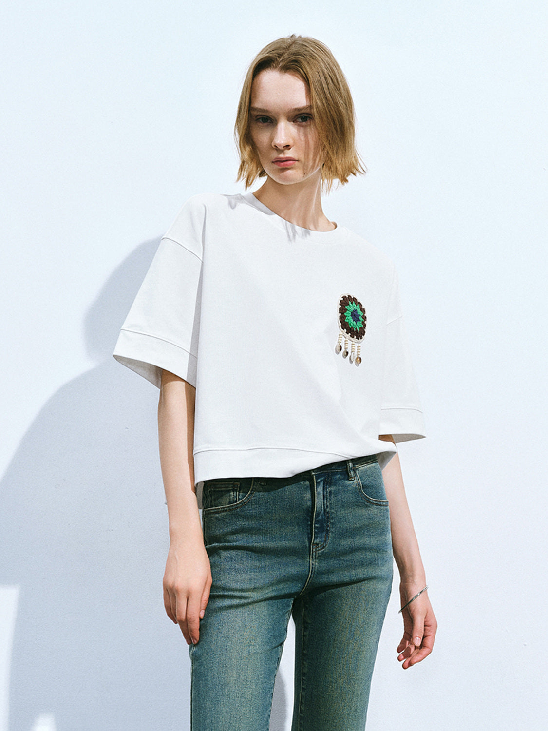 Printed Crew Neck Loose T-Shirt