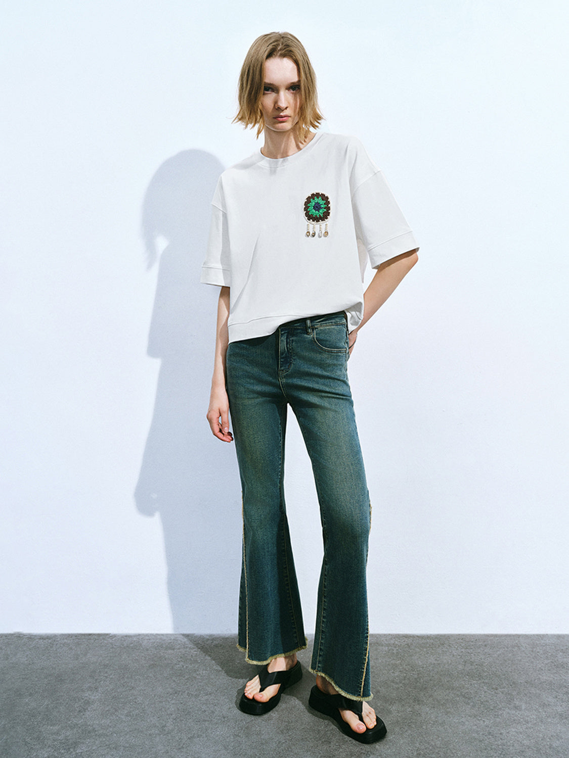 Printed Crew Neck Loose T-Shirt