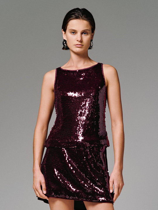 Sequin Sleeveless Tank Top