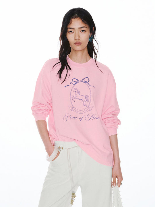 Crew Neck Printed Long Sleeve T-Shirts