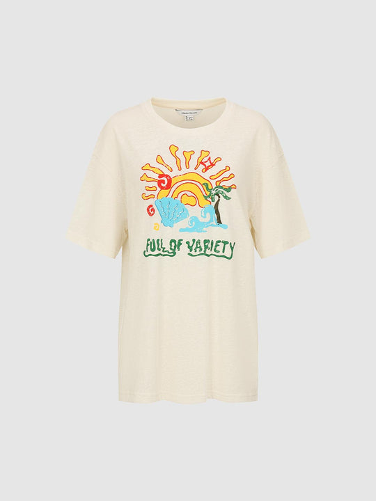 Cotton Graphic Print Relaxed Silhouette T-shirts