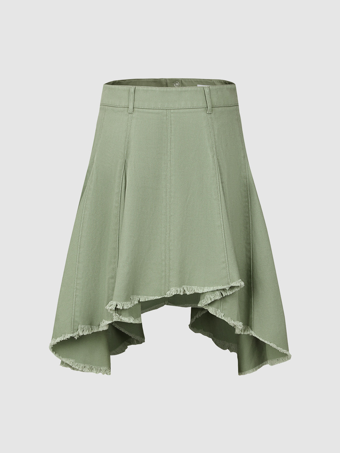 Raw Hem Mini A-Line Skirt