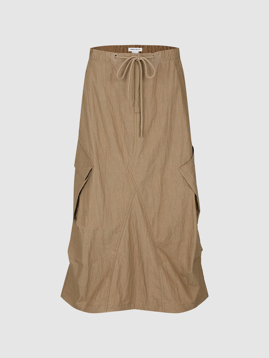 Drawstring Waist Mini A-Line Skirt