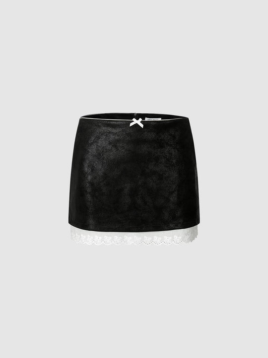 Bow Applique Straight Midi Skirts
