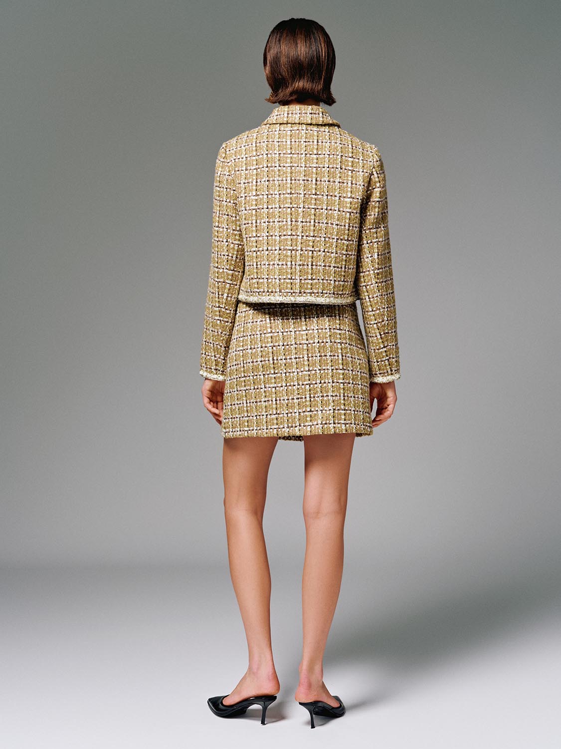 Tweed A-Line Mini Skirts