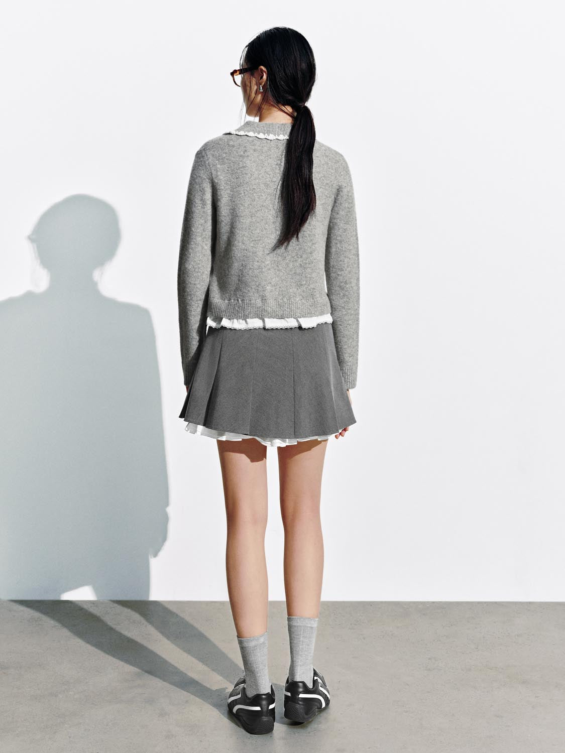 2 In 1 Pleated A-Line Mini Skirts