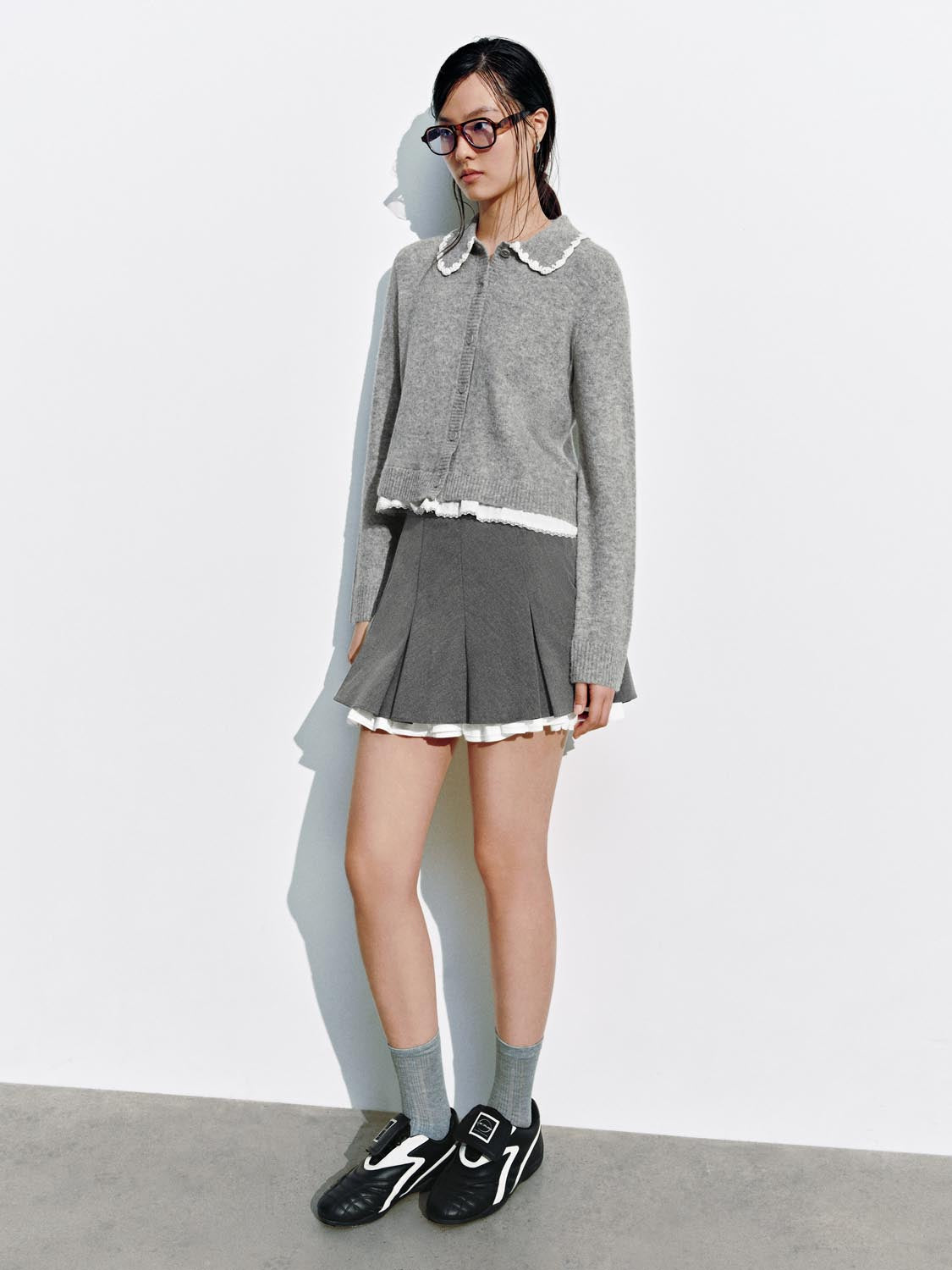 2 In 1 Pleated A-Line Mini Skirts