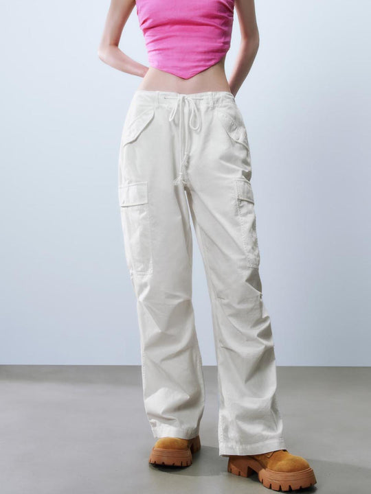 Flap Pocket Wide-Leg Pants