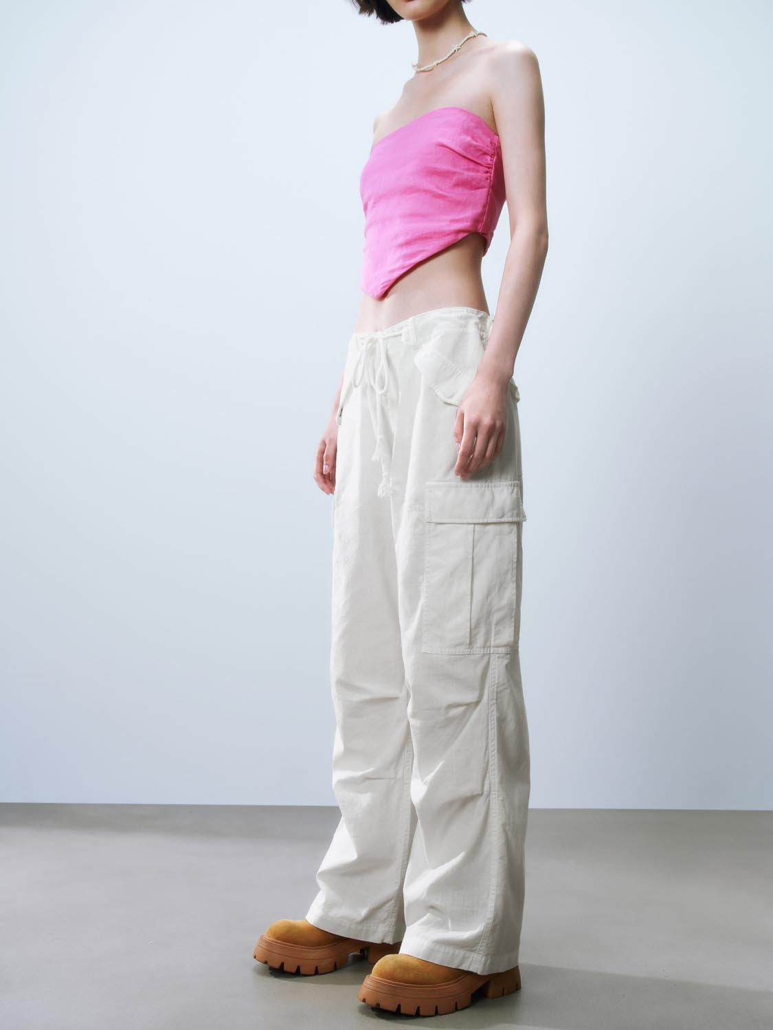 Flap Pocket Wide-Leg Pants