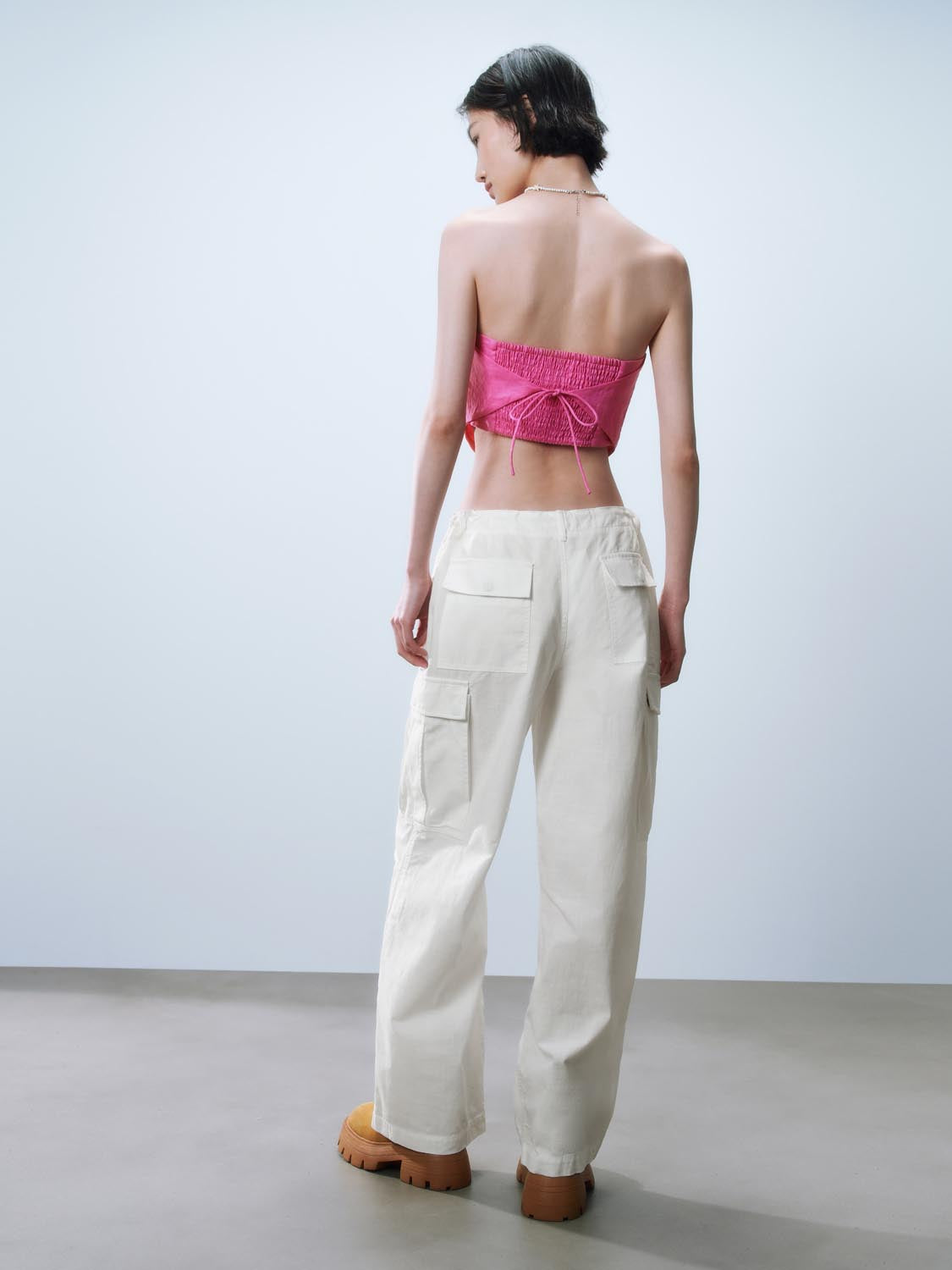 Flap Pocket Wide-Leg Pants