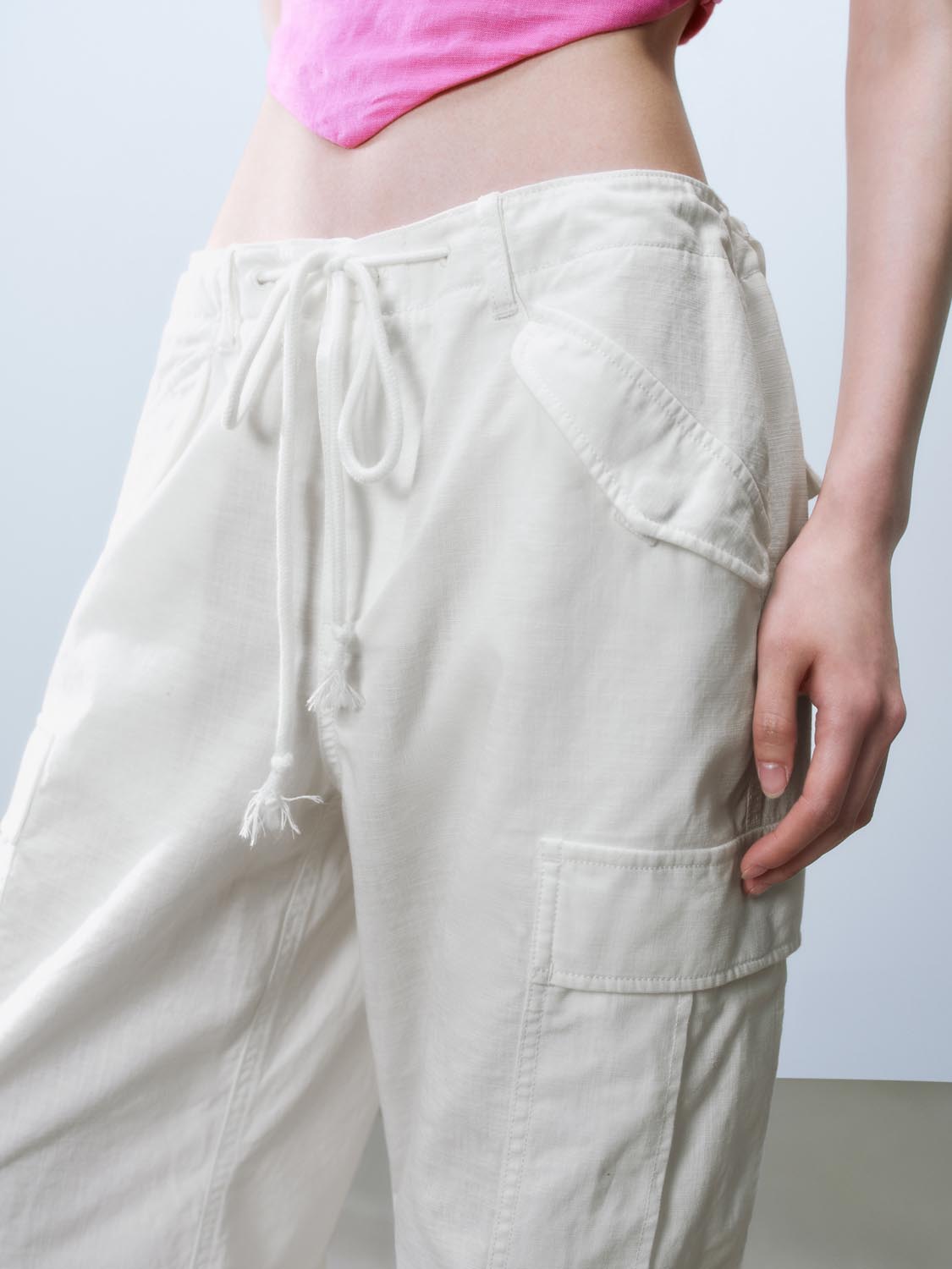 Flap Pocket Wide-Leg Pants