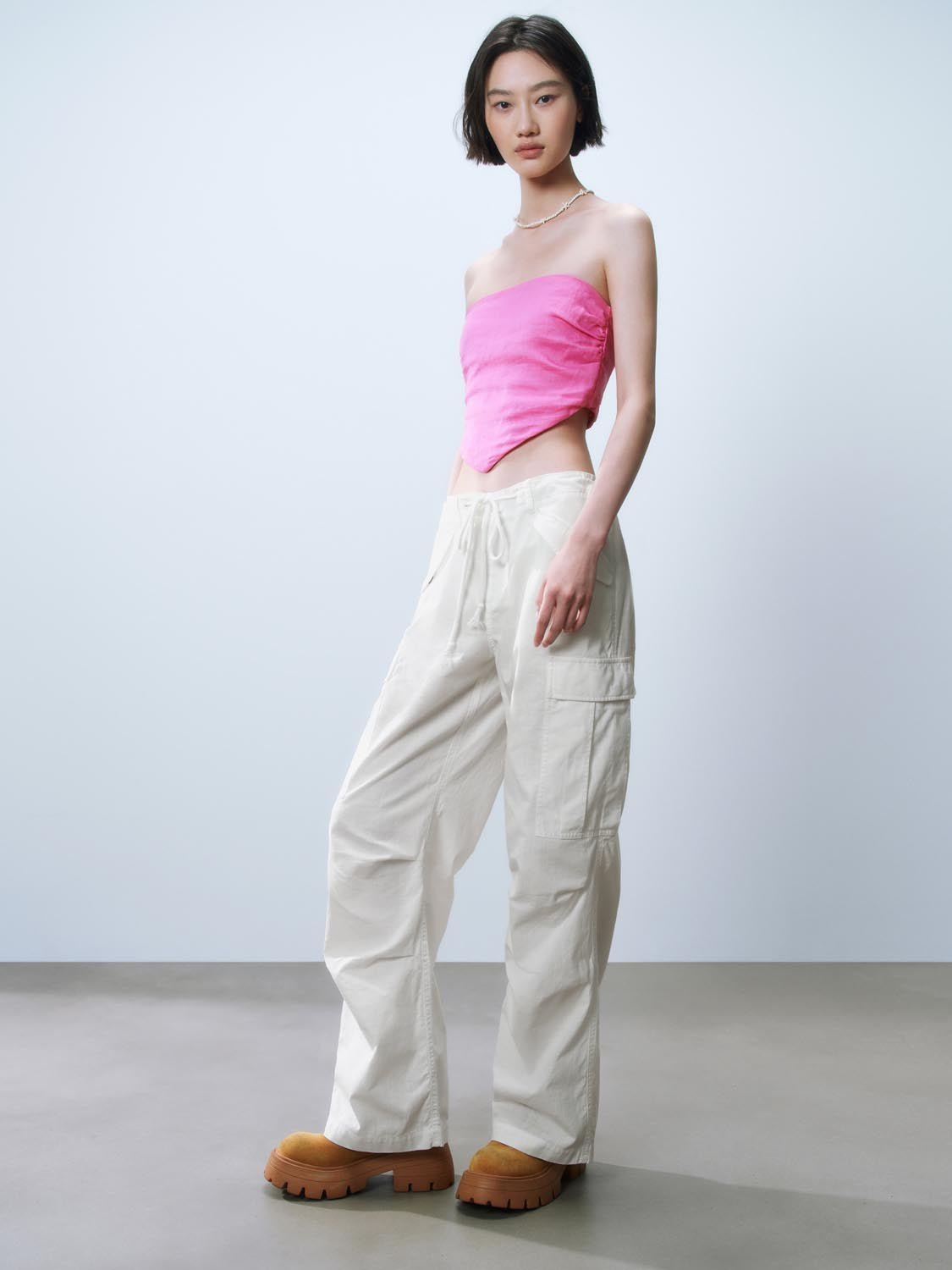 Flap Pocket Wide-Leg Pants