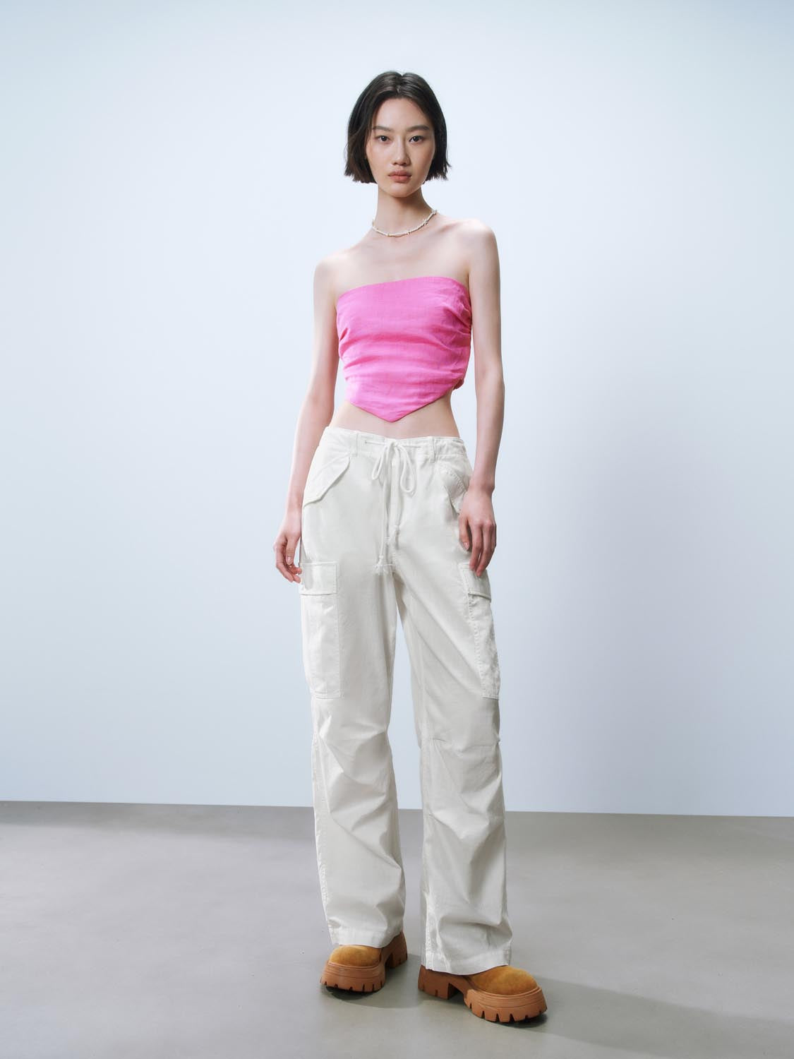 Flap Pocket Wide-Leg Pants