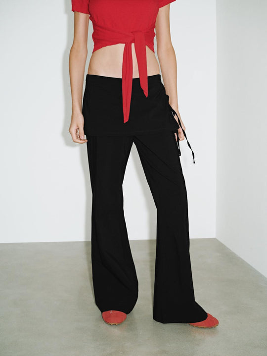 Skirt Layered Flare Pants